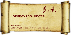 Jakabovics Anett névjegykártya